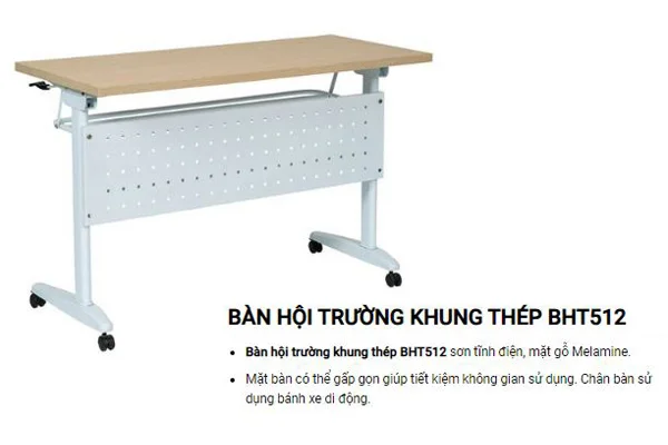 Bàn hội trường chân sắt Hoàng Phát giá rẻ tại Thành phố Hồ Chí Minh 5 Bàn hội trường chân sắt BHT512