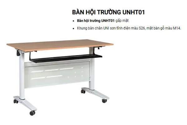 Bàn hội trường chân sắt Hoàng Phát giá rẻ tại Thành phố Hồ Chí Minh 7 Bàn hội trường chân sắt gấp gọn UNHT01