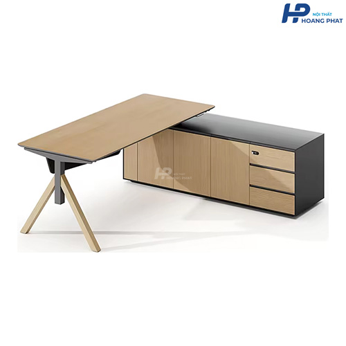Bàn làm việc chân sắt có tủ dành cho sếp HBCT08ZT1880 1 HBCT08ZT1880 1